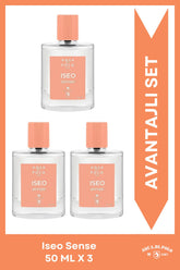 Iseo Sense EDP Kadın Parfüm Seti 50ml 3 Adet | Meyveli, Çiçeksi | Nar, Manolya, Şakayık, Amber, Misk