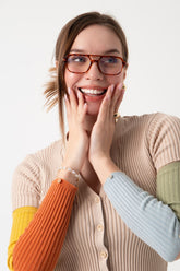 Nostalgia Kahverengi Unisex Kare Mavi Işık Koruyucu Gözlük Apss074703