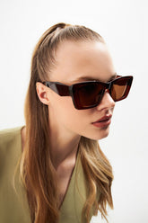 Beverly Kahverengi Dikdörtgen Kadın Güneş Gözlüğü Apsn012202--50 Ekartman