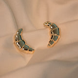 Kadın Altın Kruvasan Küpe