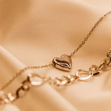 Kadın Gümüş Kalpli Ve Zincir Bileklik