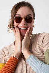 Portofino Kahverengi Kadın Dikdörtgen Güneş Gözlüğü Apso001703--50 Ekartman