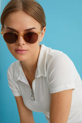 Portofino Kahverengi Unisex Yuvarlak Güneş Gözlüğü Apsn001303--55 Ekartman