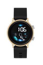 Siyah Gold Silikon Unisex Dijital Led Kol Saati