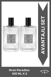 Gran Paradiso EDP Erkek Parfüm 100ml 2 Adet | Narenciye, Odunsu | Greyfurt, Deniz, Paçuli, Amber