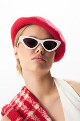 Cat Eye Beyaz Kadın Güneş Gözlüğü Pld17b198510--50 Ekartman