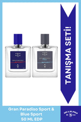 Gran Paradiso Blue Sport ve Gran Paradiso Sport EDP Erkek Parfüm Seti 50 ml 2 Adet