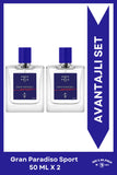 Gran Paradiso Sport EDP Erkek Parfüm Seti 50 ml 2 Adet | Narenciye, Odunsu | Deniz Notaları