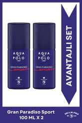 Gran Paradiso Sport EDP Erkek Parfüm Seti 100 ml 2 Adet | Narenciye, Odunsu | Deniz Notaları