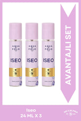 Iseo EDP 24 ml Çanta Boy Kadın Parfümü 3 Adet | Meyveli, Çiçeksi | Nar, Lotus, Manolya, Amber, Misk