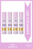 Iseo EDP 24 ml Çanta Boy Kadın Parfümü 4 Adet | Meyveli, Çiçeksi | Nar, Lotus, Manolya, Amber, Misk