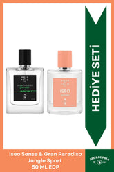Iseo Sense EDP Kadın Parfüm ve Gran Paradiso Jungle Sport EDP Erkek Parfüm Seti 50 ml 2 Adet