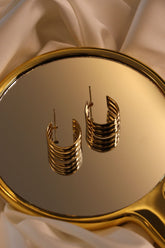 Kadın Altın Dairesel Küpe