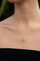 Kadın Gold Fiyonk Kolye