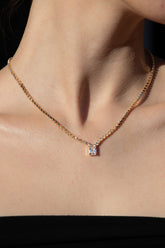 Kadın Gold Tek Taşlı Kolye