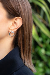 Kadın Gümüş Yuvarlak Küpe