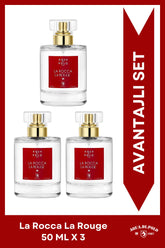 La Rocca La Rouge EDP Kadın Parfüm 50ml 3 Adet | Oryantal | Portakal, Lavanta, Yasemin, Amber, Yosun