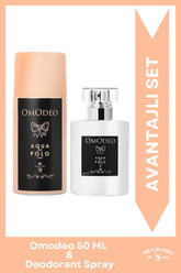 Omodeo EDP Kadın Parfüm 50ml ve Deodorant 150ml Seti | Çiçeksi | Su Yasemini, Vanilya, Amber, Sandal