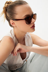 Portofino Kahverengi Unisex Yuvarlak Güneş Gözlüğü Apsn001302--55 Ekartman