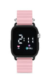 Unisex Pembe Silikon Dijital Led Kol Saati APWR033307