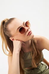 Venice Bej Unisex Oval Güneş Gözlüğü Apsı000104--50 Ekartman