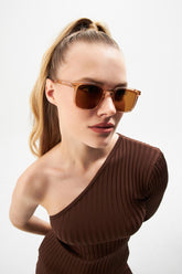 Vizon Kahverengi Camlı Kadın Güneş Gözlüğü Apsı001912--55 Ekartman