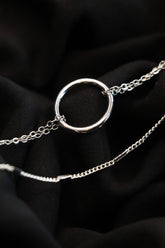 Kadın Gümüş Halkalı Ve Zincir Bileklik