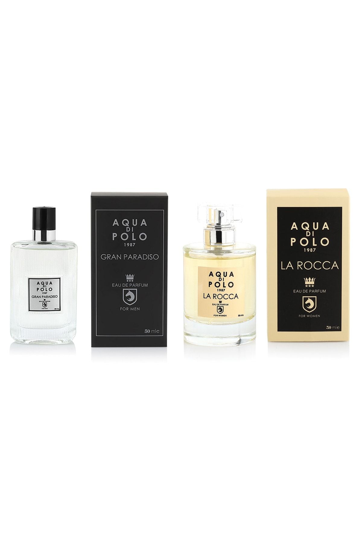 Aqua di Polo La Rocca and Gran Paradiso EDP 50 ml Women Men Perfume Set STCC000701 