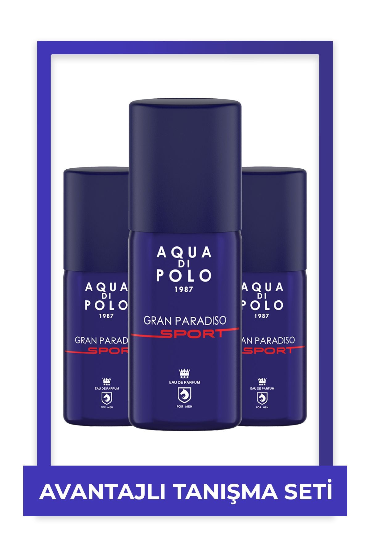 Aqua di Polo 1987 Gran Paradiso Sport EDP 100 ml üçlü Erkek Parfüm Seti STCA000501