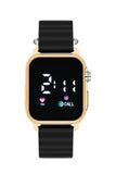 Aqua di Polo 1987 Gold Silicone Digital LED Unisex Wristwatch APWR033302