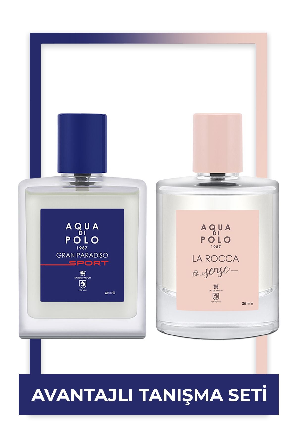 Aqua di Polo 1987 La Rocca Sense and Gran Paradiso Sport EDP 50 ml Women Men Perfume Set STCC021161