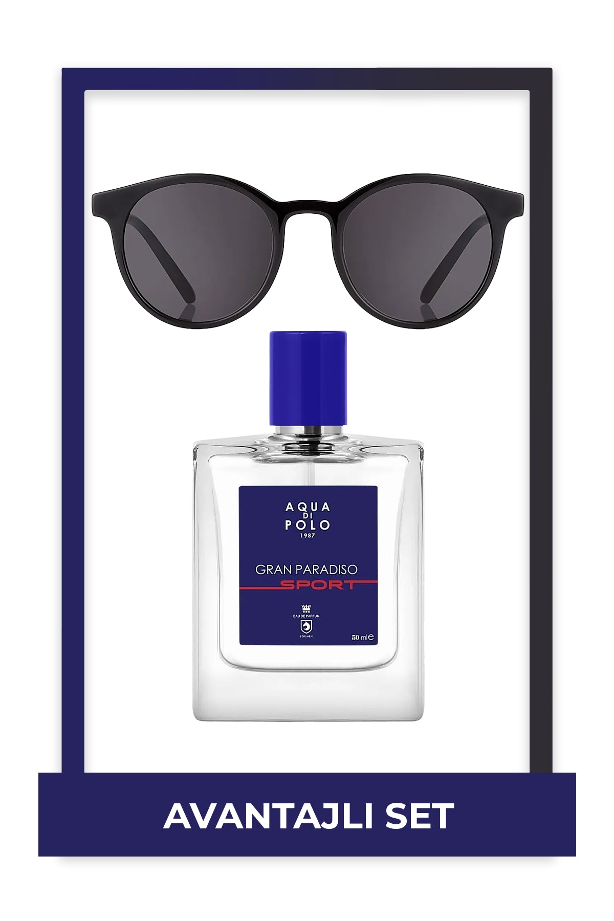 Aqua di Polo 1987 Gran Paradiso Sport EDP 50 ml Erkek Parfüm & Siyah Gözlük Seti