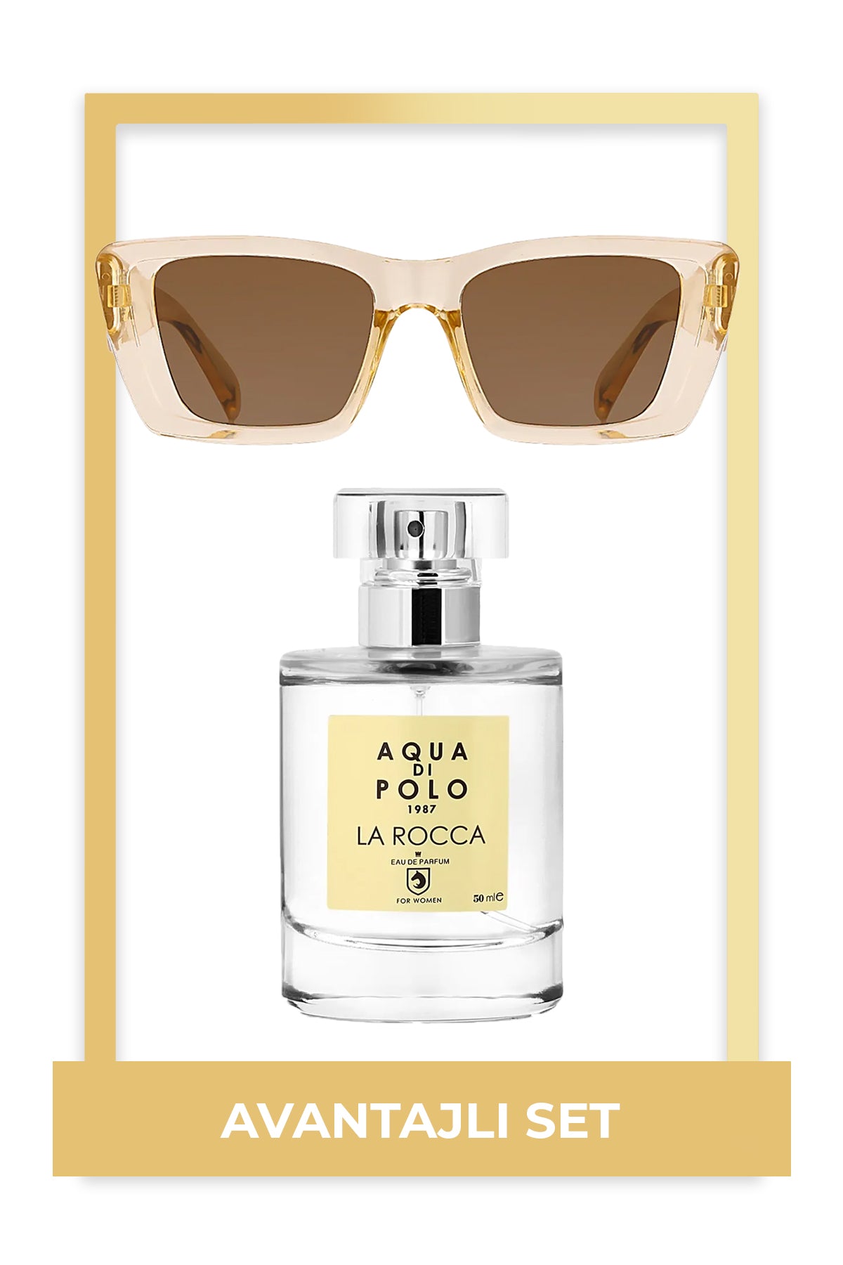 Aqua di Polo 1987 La Rocca EDP 50 ml Women's Perfume &amp; Mink Glasses Set