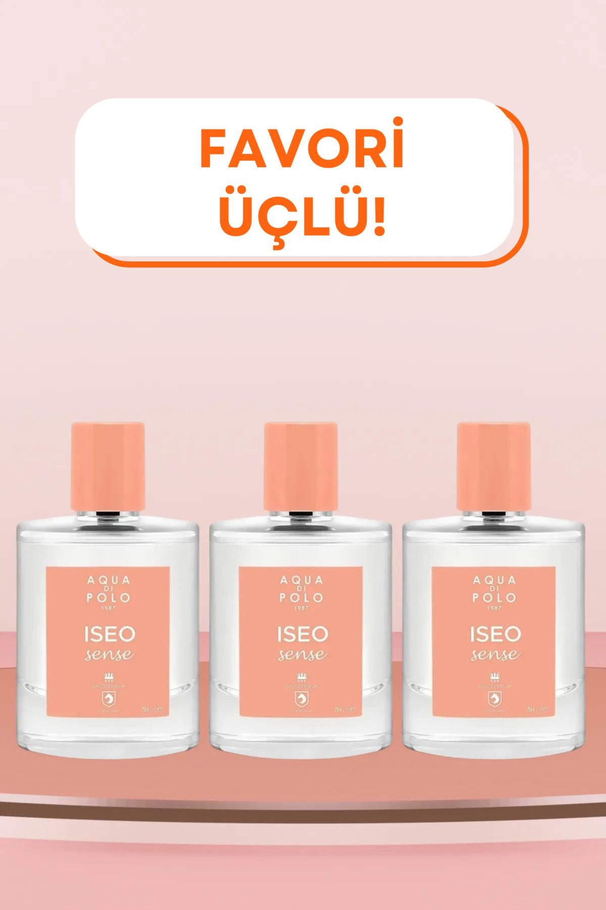 Iseo Sense EDP Kadın Parfüm Seti 50ml 3 Adet | Meyveli, Çiçeksi | Nar, Manolya, Şakayık, Amber, Misk