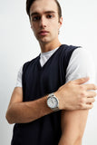 Aqua di Polo Men's Silver Metal Strap Analog Wristwatch