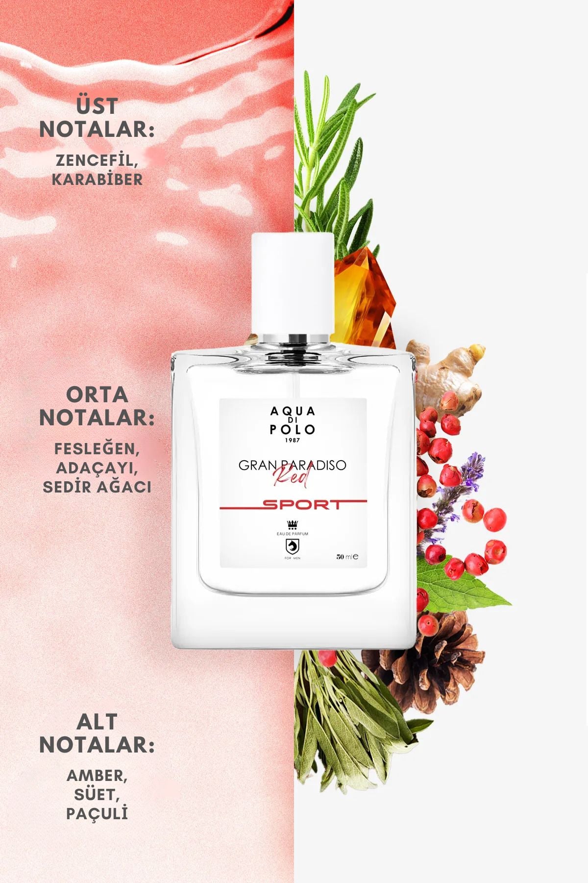 Aqua di Polo Gran Paradiso Red Sport 50 Ml EDP Men's Perfume