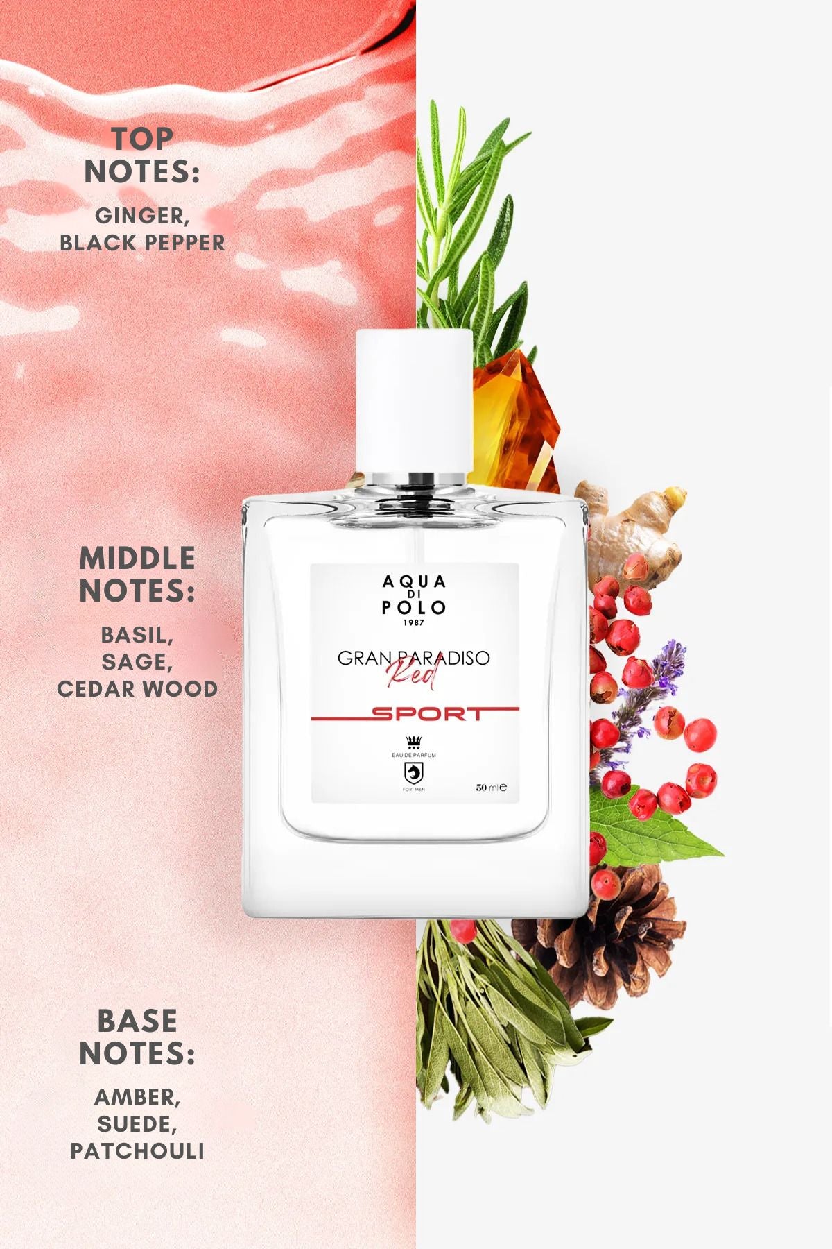 Aqua di Polo Gran Paradiso Red Sport 50 Ml EDP Men's Perfume