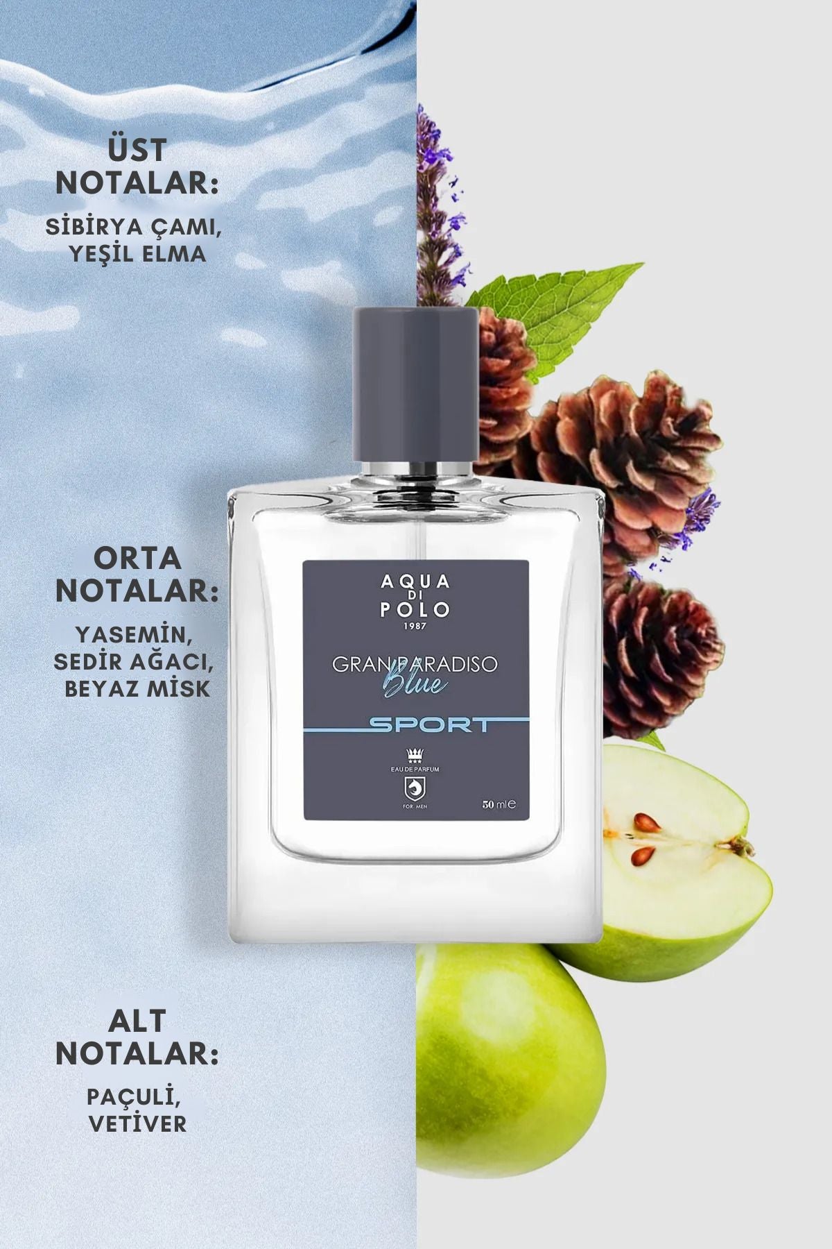 Aqua di Polo 1987 Gran Paradiso Blue Sport EDP 50 ml Men's Perfume APCN000513