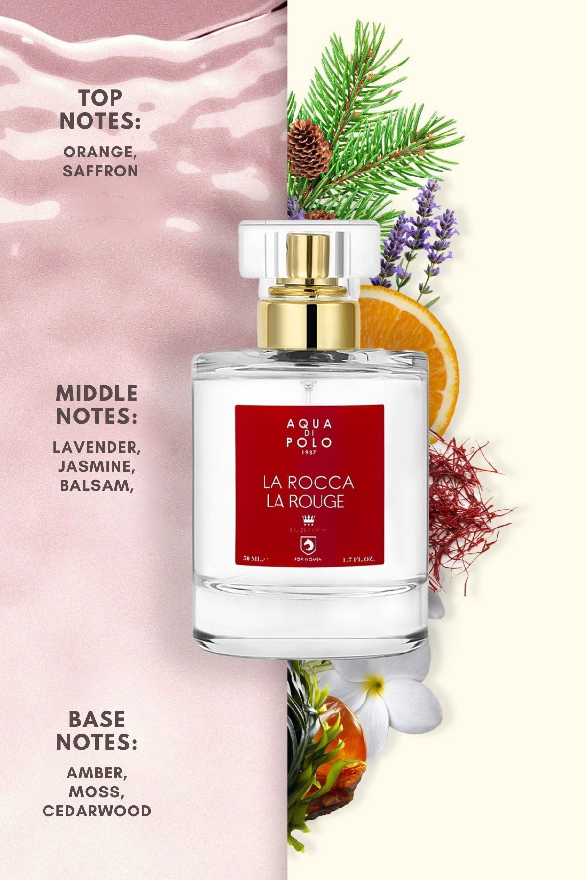 La Rocca La Rouge EDP Kadın Parfüm 50ml | Oryantal | Portakal, Lavanta, Yasemin, Amber, Yosun