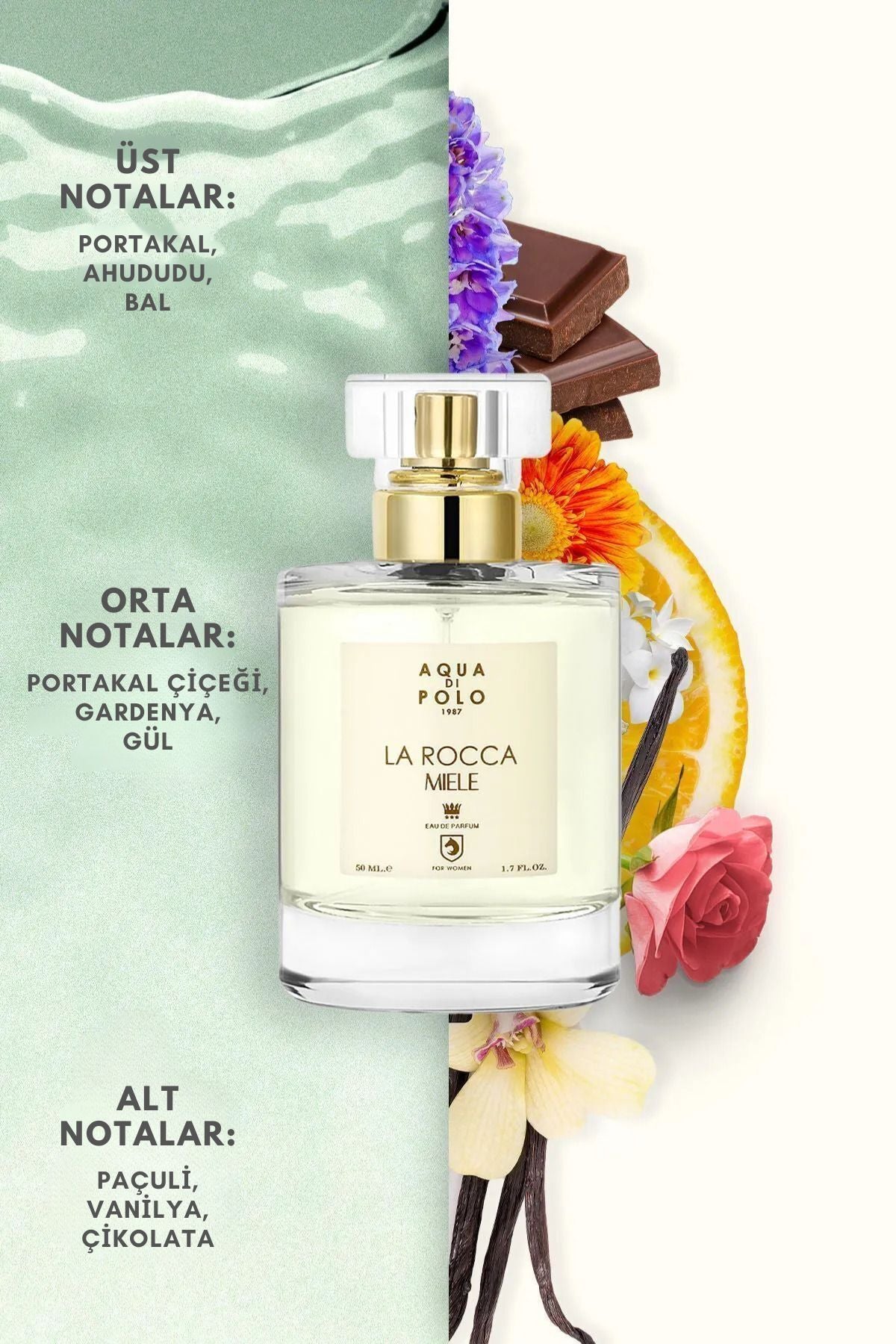 La Rocca Miele EDP Kadın Parfüm 50ml | Çiçeksi, Gurme | Portakal, Gardenya, Gül, Paçuli, Vanilya