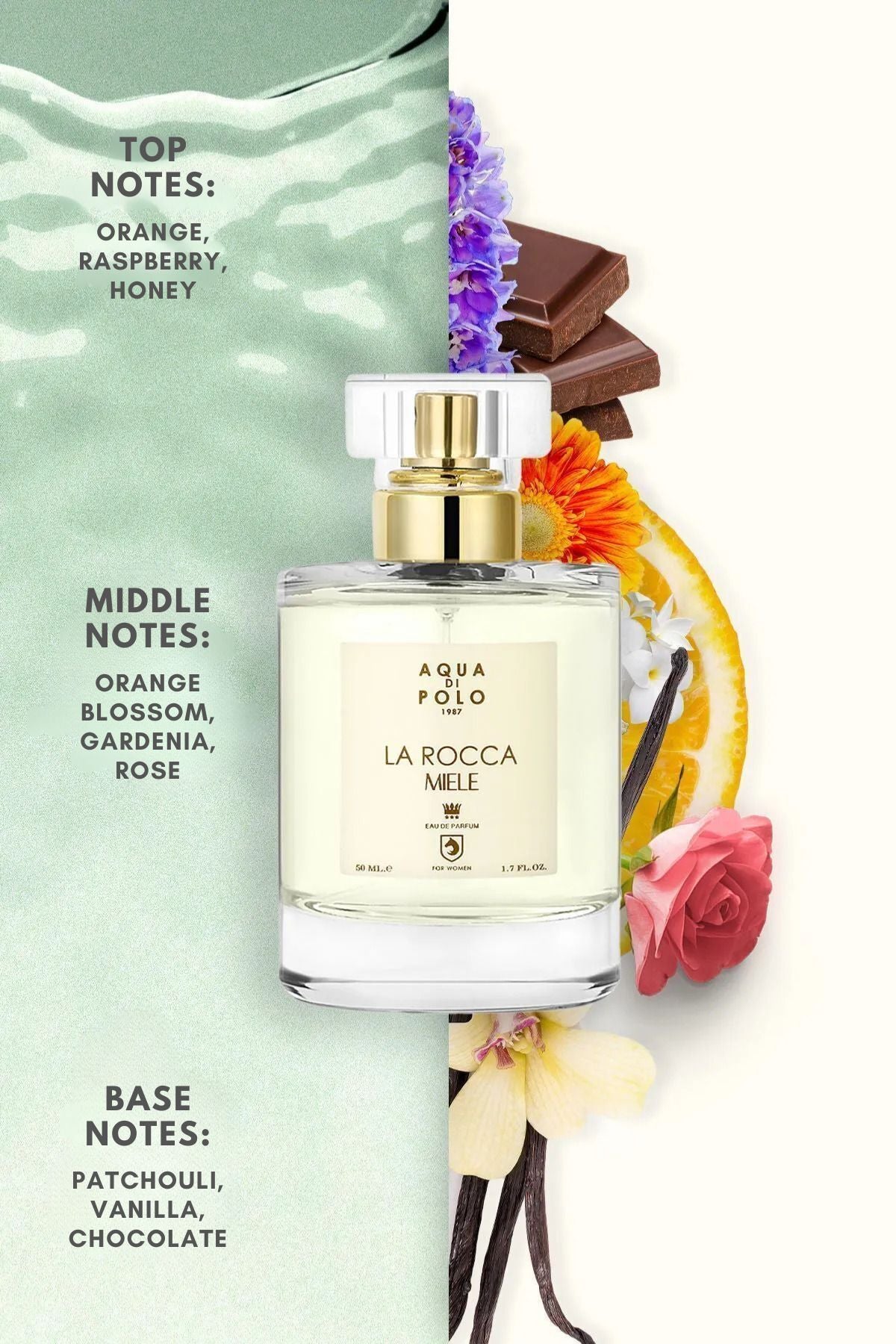 La Rocca Miele EDP Kadın Parfüm 50ml | Çiçeksi, Gurme | Portakal, Gardenya, Gül, Paçuli, Vanilya