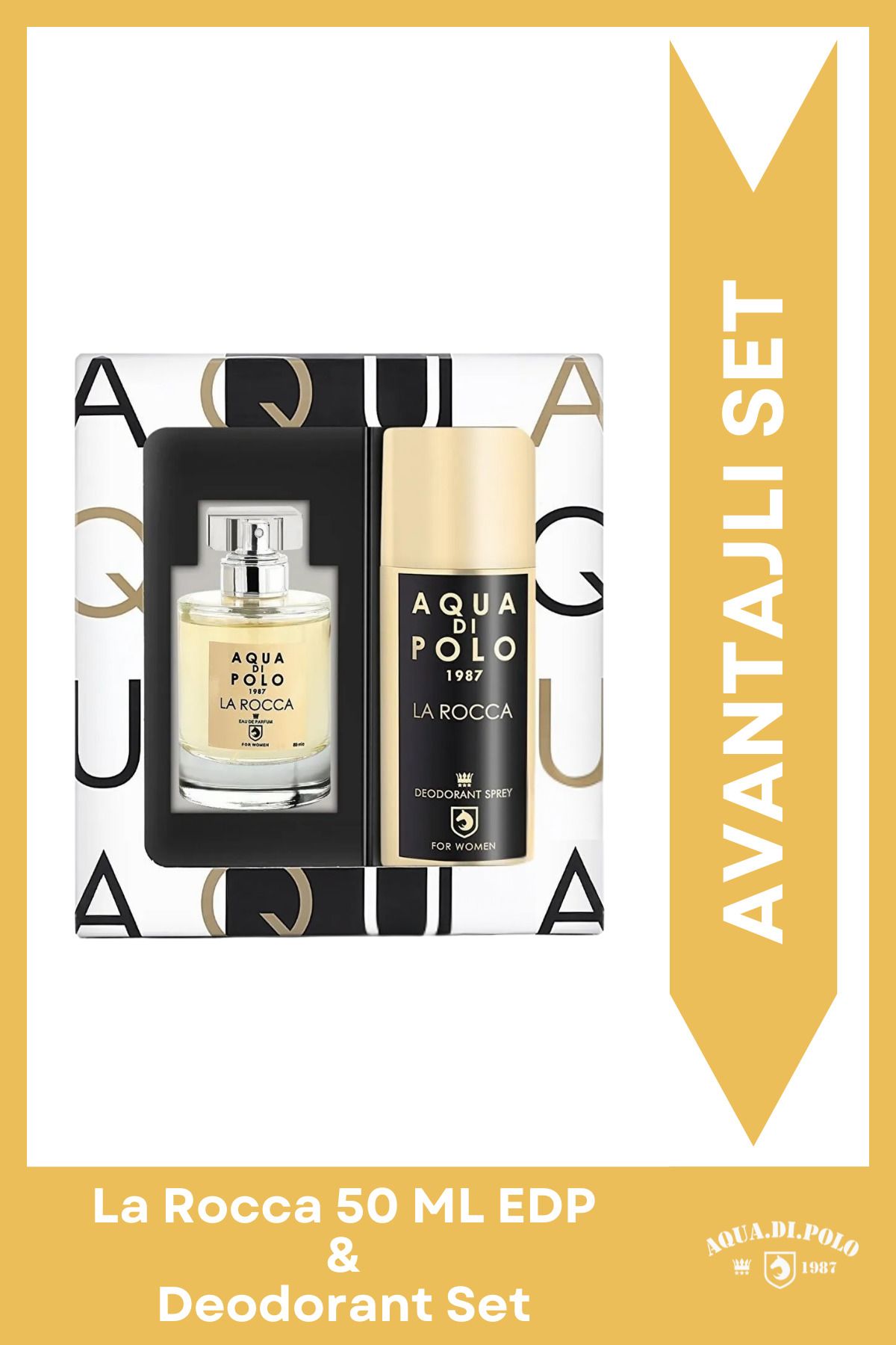 Aqua di Polo La Rocca 50 Ml EDP Women's Perfume and 150 Ml Spray Deodorant 2-Piece Gift Set