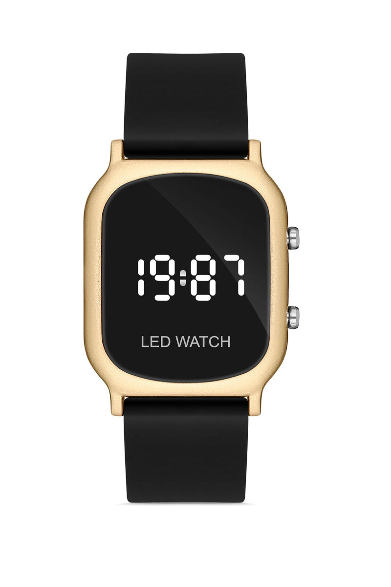 Siyah&Gold Unisex Dijital Led Kol Saati