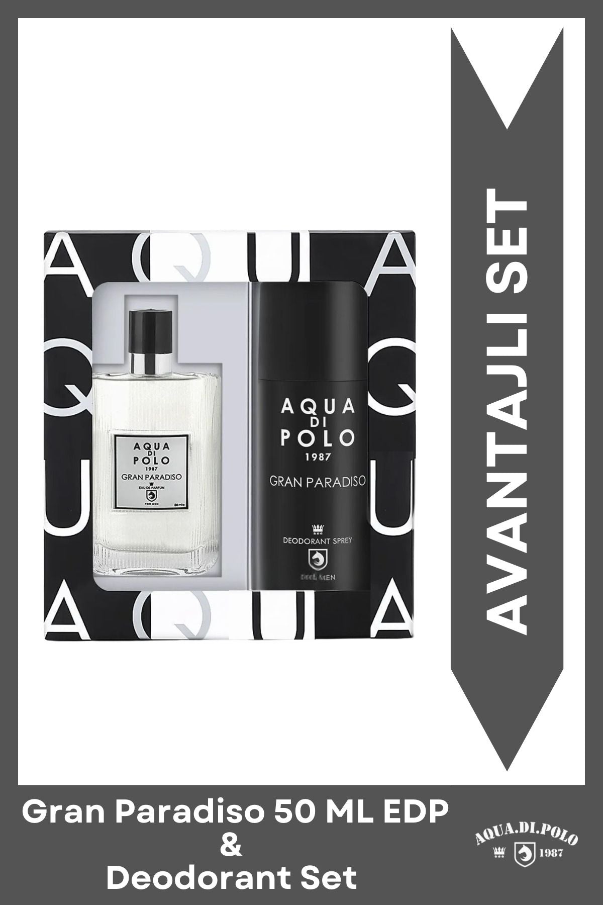 Aqua di Polo Grand Paradiso 50 Ml EDP Men's Perfume and 150 Ml Spray Deodorant 2-Piece Gift Set