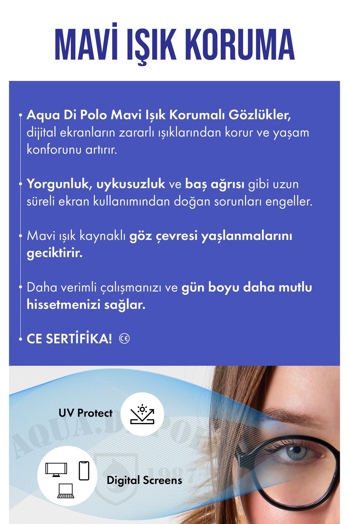 Aqua di Polo 1987 Kadın Leopar Ekran Gözlüğü APSI003801