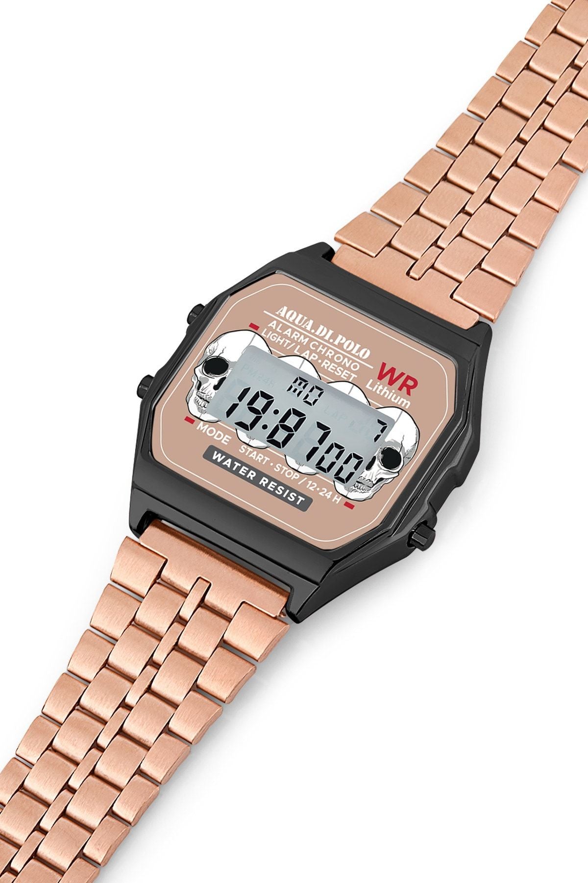 Aqua di Polo 1987 Rose Gold Metal Retro Skull Unisex Wristwatch APWA065700