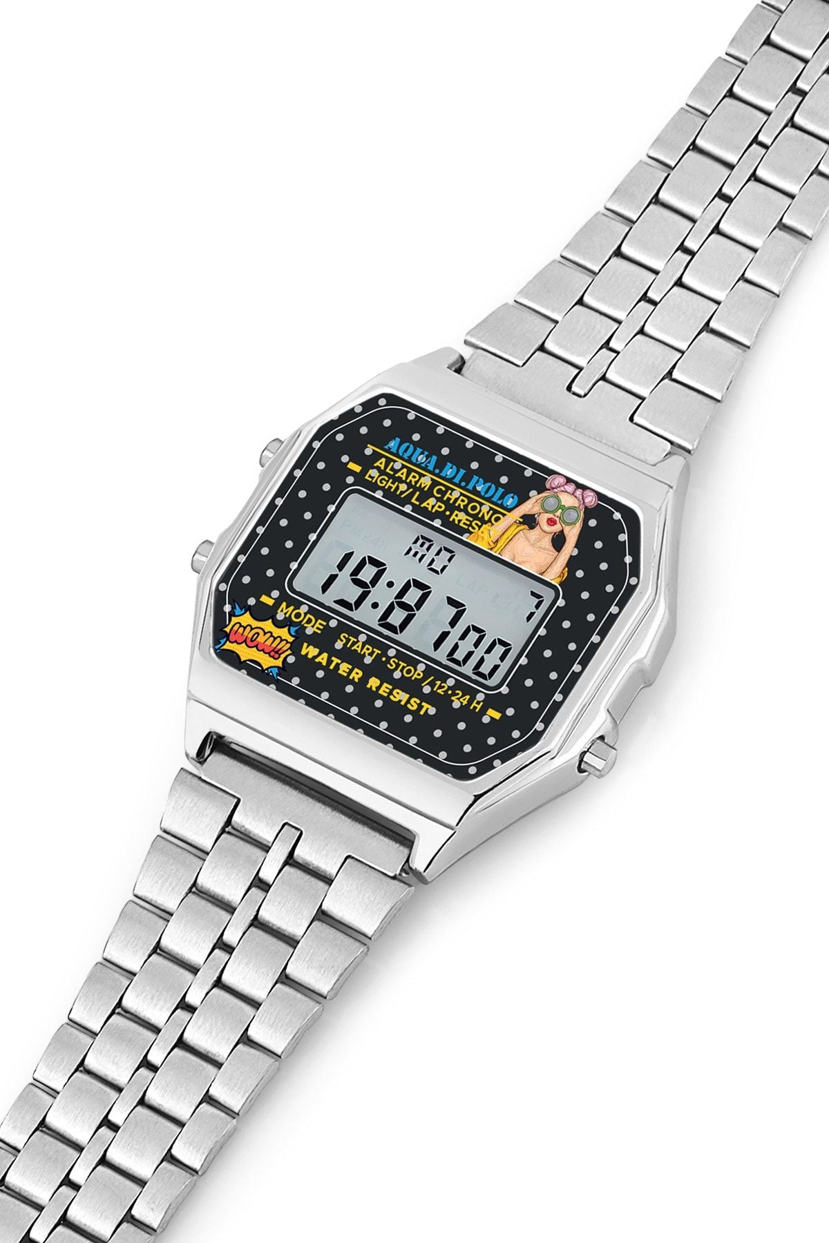 Aqua di Polo 1987 Silver Metal Retro Pop Women's Wristwatch APWA065709