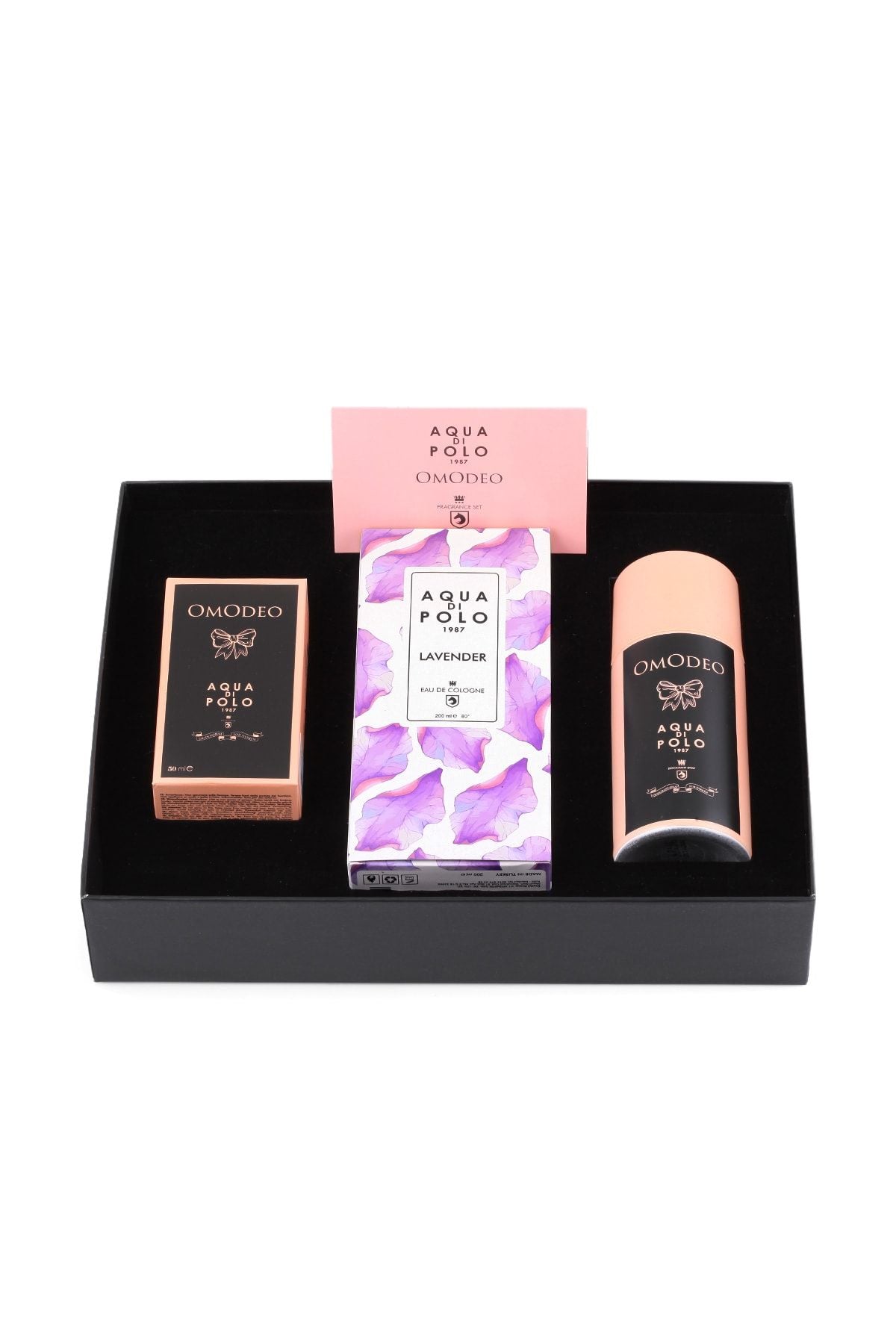 Aqua di Polo 1987 Omodeo EDP 50 ml Parfüm, 150 ml Deodorant , 200 ml Lavender Kolonya 3lü Kadın Parfüm Seti STCN000502