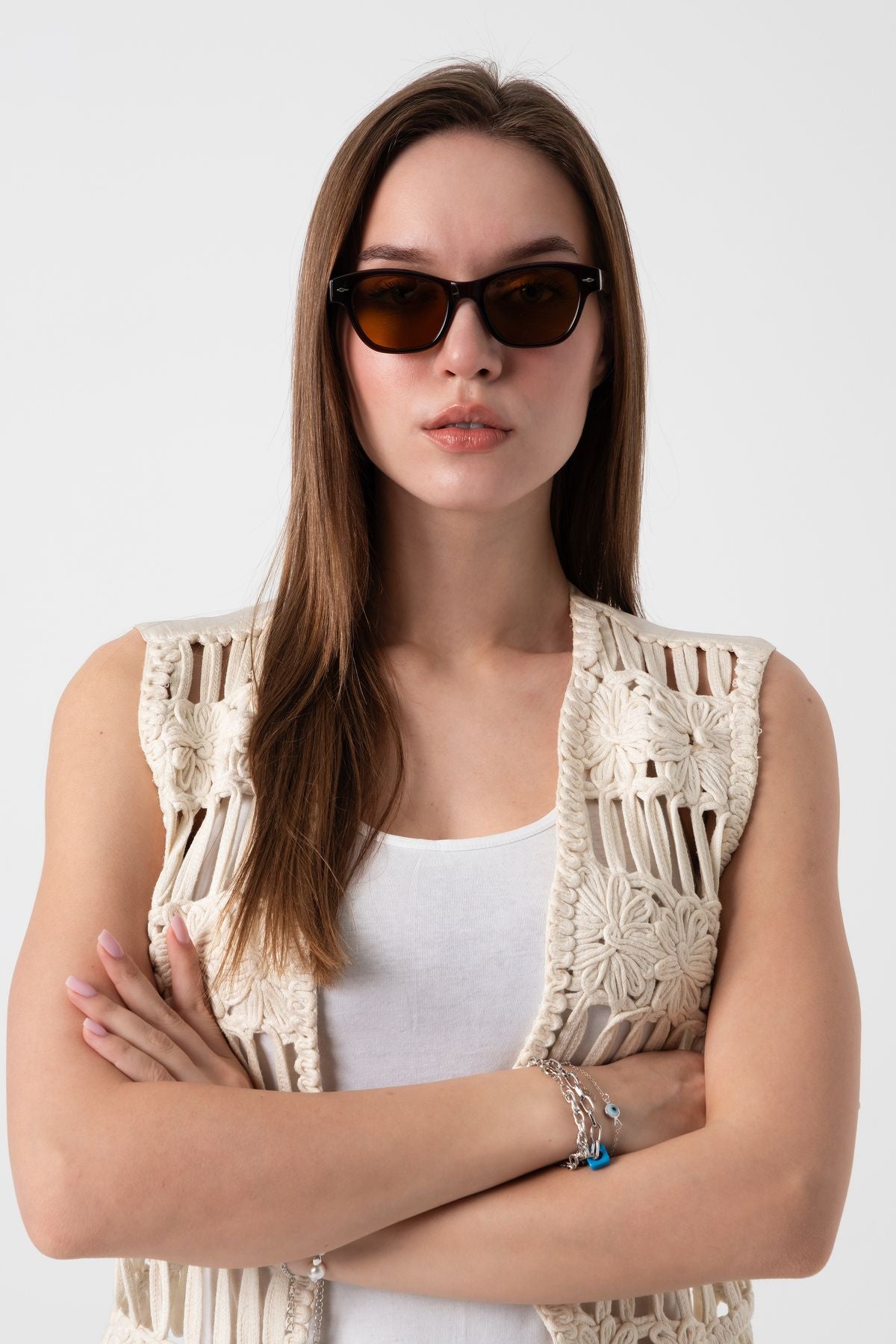 Aqua Di Polo 1987 Sundown Club Kahverengi Kare Unisex Güneş Gözlüğü  APSI002306
