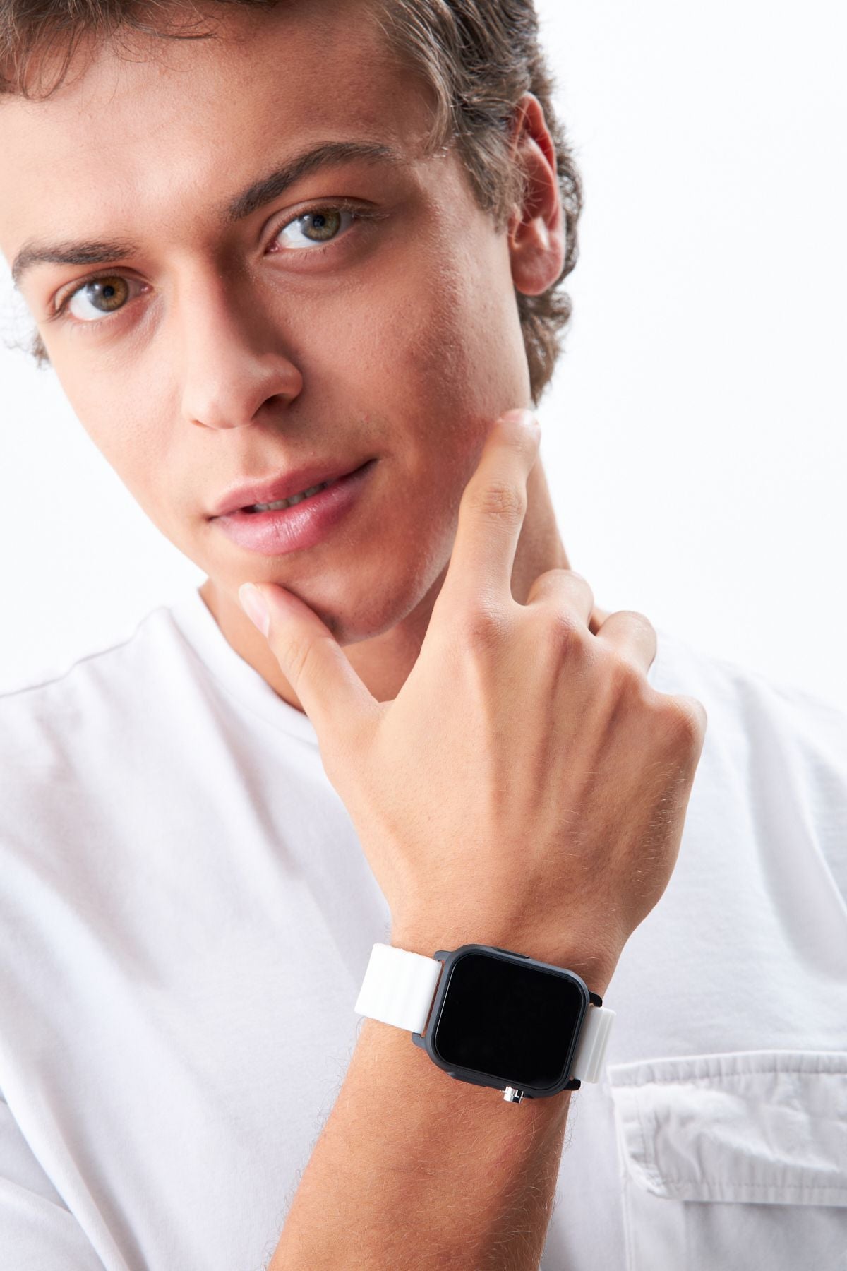 Aqua di Polo 1987 Unisex Beyaz Silikon Dijital Led Kol Saati APWR033305